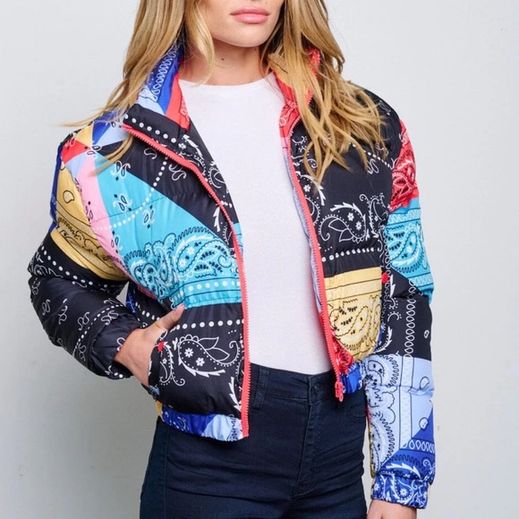 Women’s crop puffer jacket - Picture 1 of 5